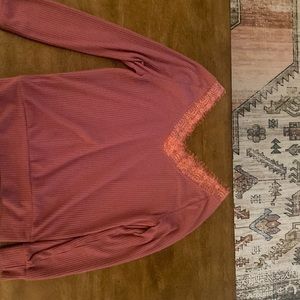 Off the Shoulder Pink Sweater